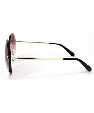 Rimless Women Hipster Polygon Shape Sunglasses Thin Metal Frame Sun Glasses - 4002 Pink - CO18W9IA9U5 $12.41