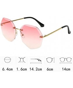 Rimless Women Hipster Polygon Shape Sunglasses Thin Metal Frame Sun Glasses - 4002 Pink - CO18W9IA9U5 $12.41
