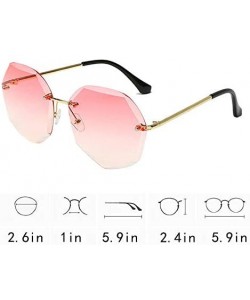 Rimless Women Hipster Polygon Shape Sunglasses Thin Metal Frame Sun Glasses - 4002 Pink - CO18W9IA9U5 $12.41