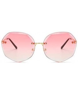 Rimless Women Hipster Polygon Shape Sunglasses Thin Metal Frame Sun Glasses - 4002 Pink - CO18W9IA9U5 $12.41
