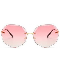 Rimless Women Hipster Polygon Shape Sunglasses Thin Metal Frame Sun Glasses - 4002 Pink - CO18W9IA9U5 $12.41