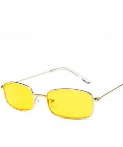 Round 2018 New Small Rectangle Retro Sunglasses Men Er Red Metal Frame Clear Lens Sun Glasses Women Unisex UV400 - C1 - CQ198...