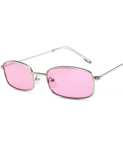 Round 2018 New Small Rectangle Retro Sunglasses Men Er Red Metal Frame Clear Lens Sun Glasses Women Unisex UV400 - C1 - CQ198...