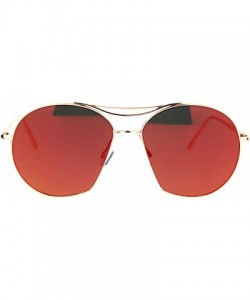 Round Womens Mirror Expose Lens Unique Runway Round Pilot Sunglasses - Gold Red - C012LCJODDJ $13.27