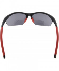 Rimless Retro Mens Womens Sports Half-Rimless Bifocal Sunglasses - Black Frame/Red Arm - C3189AIG686 $19.91