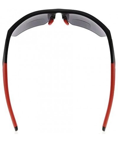 Rimless Retro Mens Womens Sports Half-Rimless Bifocal Sunglasses - Black Frame/Red Arm - C3189AIG686 $19.91