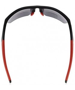 Rimless Retro Mens Womens Sports Half-Rimless Bifocal Sunglasses - Black Frame/Red Arm - C3189AIG686 $19.91