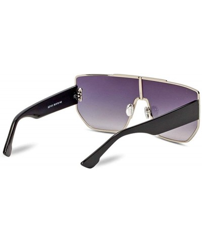 Shield Luxury Vintage Shield Sunglasses Unisex Brand Designer 2018 Square Oversized Sunglass Mirror - C818LNXKOWR $13.50