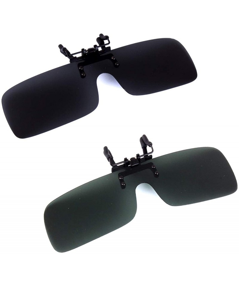 Rimless Clip-on Flip Up Polarized Rimless One Piece Sunglasses Over Prescription Glasses for Men Women - CY18N02TA98 $28.07