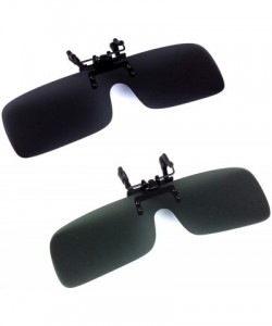 Rimless Clip-on Flip Up Polarized Rimless One Piece Sunglasses Over Prescription Glasses for Men Women - CY18N02TA98 $28.07