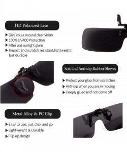 Rimless Clip-on Flip Up Polarized Rimless One Piece Sunglasses Over Prescription Glasses for Men Women - CY18N02TA98 $28.07