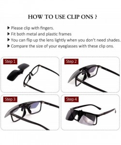 Rimless Clip-on Flip Up Polarized Rimless One Piece Sunglasses Over Prescription Glasses for Men Women - CY18N02TA98 $28.07