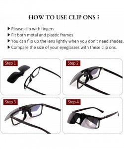 Rimless Clip-on Flip Up Polarized Rimless One Piece Sunglasses Over Prescription Glasses for Men Women - CY18N02TA98 $13.67