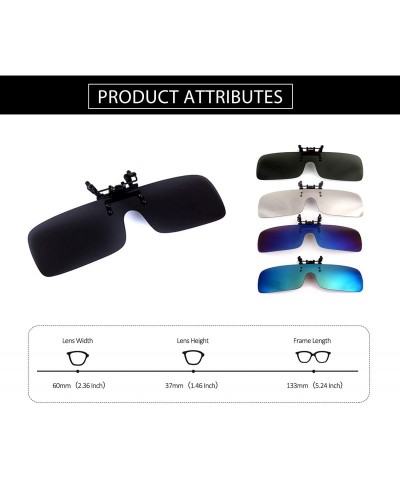 Rimless Clip-on Flip Up Polarized Rimless One Piece Sunglasses Over Prescription Glasses for Men Women - CY18N02TA98 $28.07