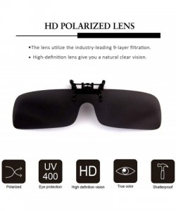 Rimless Clip-on Flip Up Polarized Rimless One Piece Sunglasses Over Prescription Glasses for Men Women - CY18N02TA98 $28.07