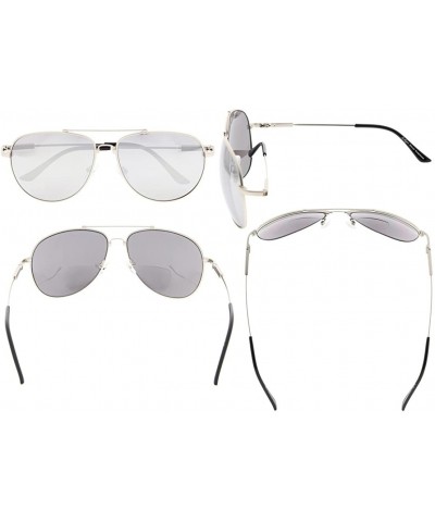 Rectangular Large Bifocal Sunglasses Polit Style Sunshine Readers with Bendable Memory Bridge and Arm - C518035R76I $27.62