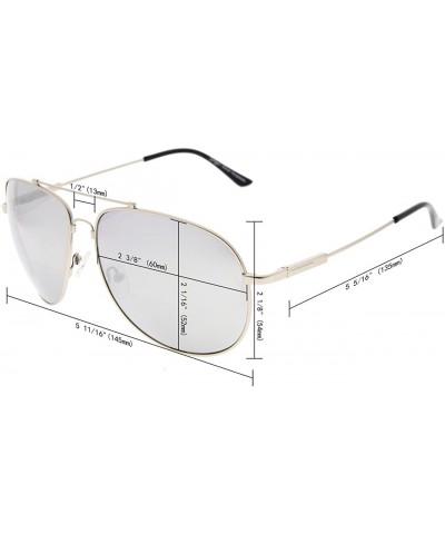 Rectangular Large Bifocal Sunglasses Polit Style Sunshine Readers with Bendable Memory Bridge and Arm - C518035R76I $27.62