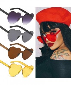 Rimless 8 PACK Heart Sunglasses-Protect Eyes Women Love Rimless Frame Anti-UV Lens Color Sun Glasses Light & Comfortable - CY...