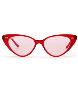 Cat Eye Cat Eye Sunglasses Women Retro Rivet Ladies Sun Glasses Summer Accessories UV400 - Red With Pink - C418XWDI80Q $9.63