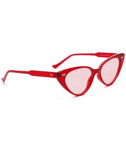 Cat Eye Cat Eye Sunglasses Women Retro Rivet Ladies Sun Glasses Summer Accessories UV400 - Red With Pink - C418XWDI80Q $9.63