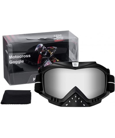 Goggle Motocross Goggles Motorcycle Off Road Colourful - Motorcycle Goggle Silver - CW196WUUEO2 $18.97