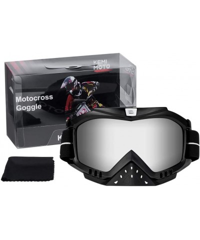 Goggle Motocross Goggles Motorcycle Off Road Colourful - Motorcycle Goggle Silver - CW196WUUEO2 $32.76
