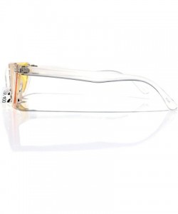 Semi-rimless SIMPLE Cut-off Half Frame Designer Style Fashion Sunglasses - Yellow - CJ18Z9W3G25 $11.87