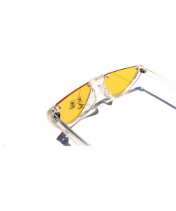 Semi-rimless SIMPLE Cut-off Half Frame Designer Style Fashion Sunglasses - Yellow - CJ18Z9W3G25 $11.87