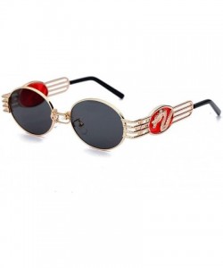 Round Fashion Vintage Steampunk Sunglasses Glasses - 1 Gold Black - CC198G7GCTQ $28.44