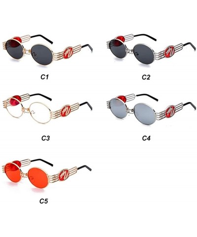 Round Fashion Vintage Steampunk Sunglasses Glasses - 1 Gold Black - CC198G7GCTQ $28.44