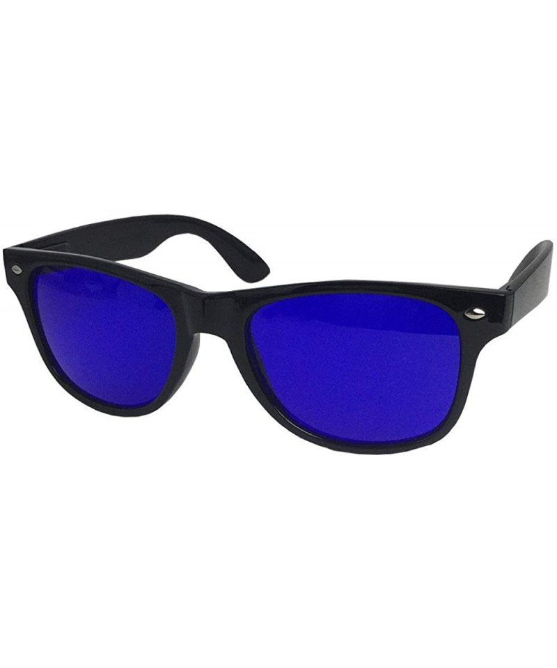 Square 1 Pcs Blue Lens Golf Ball Finder Sunglasses 80's Style Classic Retro - Choose Color - Black - CM18NOIG662 $15.69