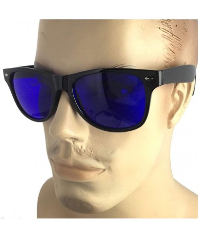 Square 1 Pcs Blue Lens Golf Ball Finder Sunglasses 80's Style Classic Retro - Choose Color - Black - CM18NOIG662 $15.69