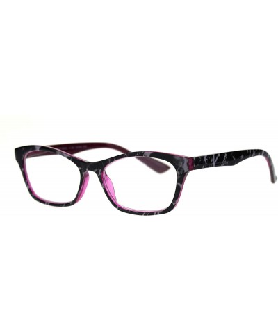 Rectangular Womens Rectangular Marble Print Plastic Strength Reading Glasses - Grey Marble Fuchsia - C018QQWWIZZ $7.86