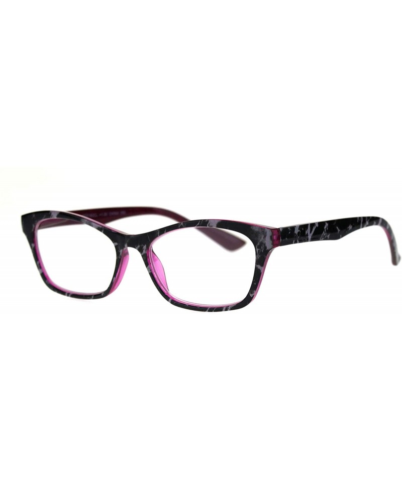 Rectangular Womens Rectangular Marble Print Plastic Strength Reading Glasses - Grey Marble Fuchsia - C018QQWWIZZ $7.86