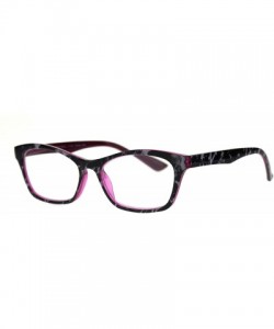 Rectangular Womens Rectangular Marble Print Plastic Strength Reading Glasses - Grey Marble Fuchsia - C018QQWWIZZ $7.86