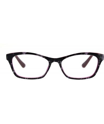 Rectangular Womens Rectangular Marble Print Plastic Strength Reading Glasses - Grey Marble Fuchsia - C018QQWWIZZ $7.86