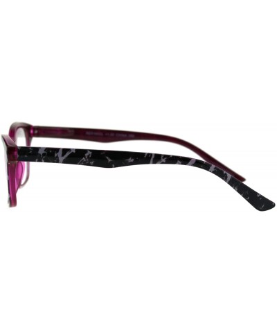 Rectangular Womens Rectangular Marble Print Plastic Strength Reading Glasses - Grey Marble Fuchsia - C018QQWWIZZ $7.86