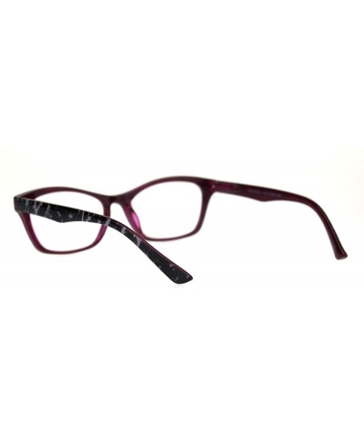 Rectangular Womens Rectangular Marble Print Plastic Strength Reading Glasses - Grey Marble Fuchsia - C018QQWWIZZ $7.86