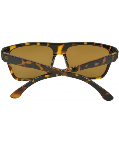 Shield Vintage Retro Eyewear Bluffwood Shield Fashion Sunglasses - Brown Leopard - CS11I0I47QJ $9.50