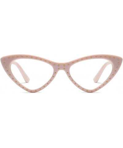 Cat Eye Sexy Glasses Triangle Rivet Vintage Cat Eye Eyeglasses Frames Women Accessories - Pink - CB18DYQ6INM $12.79