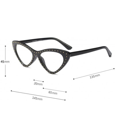 Cat Eye Sexy Glasses Triangle Rivet Vintage Cat Eye Eyeglasses Frames Women Accessories - Pink - CB18DYQ6INM $12.79