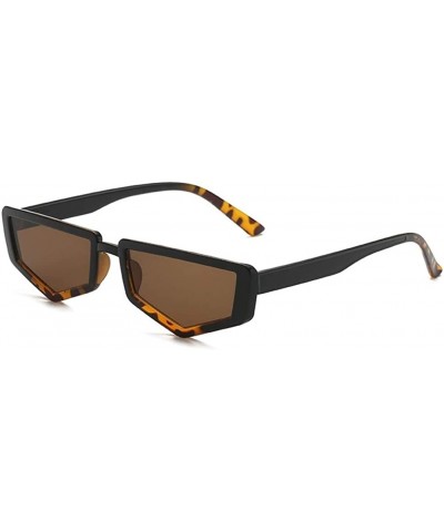 Goggle Irregular Frame Sunglasses for Women Shades Cool Goggles - Black Leopard Tea - CX1902S3ZTD $14.19