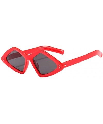Sport Fashion Glasses for Women Men Fashion Vintage Lightweight Irregular Retro Sunglasses Eyewear - Red - CA18SZM7D3S $8.44