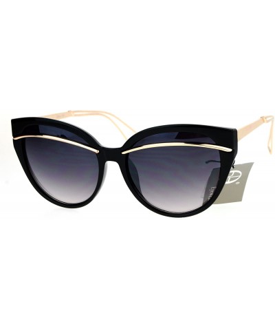 Butterfly Womens Sunglasses Oversized Butterfly Frame Trendy Shades UV 400 - Black (Smoke) - CP186KY2IDX $12.64