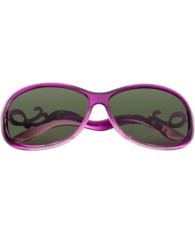 Rimless Women's Polarized Retro Vintage Transparent Sunglasses With Rhinestone - Purple - CB12KH6I2IZ $20.71
