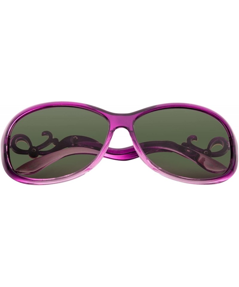 Rimless Women's Polarized Retro Vintage Transparent Sunglasses With Rhinestone - Purple - CB12KH6I2IZ $18.00