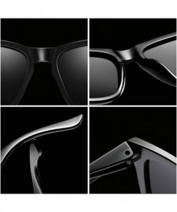 Rectangular Sunglasses Polarized Female Male Full Frame Retro Design - Black Yellow - C318NW6ZXDQ $8.82