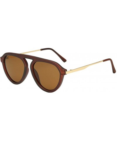Aviator Women's Fashion Big Width Sunglasses Integrated Sexy Vintage Glasses - B - CY1947W55SD $14.72