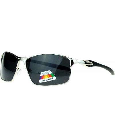 Sport Mens Polarized Spring Hinge Luxury Designer Fashion Narrow Sport Sunglasses - Silver - CA11ZANZ10H $14.60