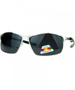 Sport Mens Polarized Spring Hinge Luxury Designer Fashion Narrow Sport Sunglasses - Silver - CA11ZANZ10H $14.60